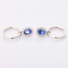 18ct White Gold, 1.60ct Sapphire / 0.43ct Diamond Hoop Earrings - 2