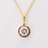 18ct Yellow Gold, 1.02ct Fancy Light Pinkish Brown Diamond Solitaire Pendant on 45cm Cable Link Chain