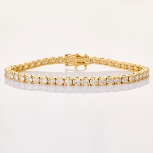 18ct Yellow Gold, 6.82ct Diamond Tennis Bracelet