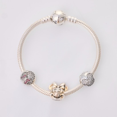 Sterling Silver, Pandora, Disney Theme 16cm Charm Bracelet with Box