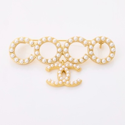 Chanel, Faux Pearl CoCo Brooch with Box