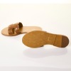 Celine, Tan Leather Triomphe Mules, Size 37 - 2