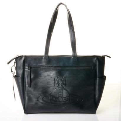Vivienne Westwood, Black Leather Large Tote Bag