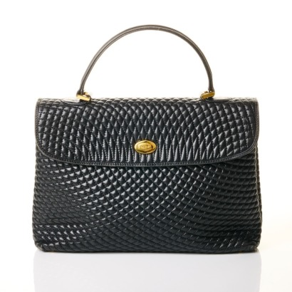 Bally, Black Quilted Leather Handbag