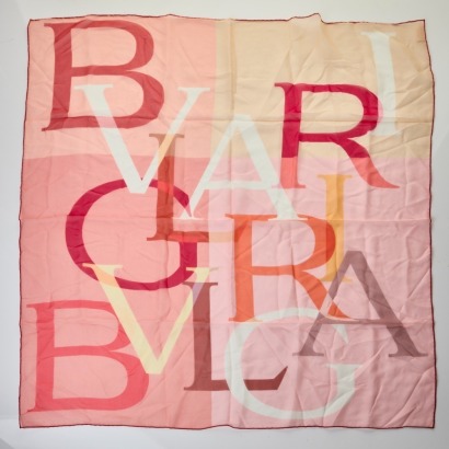 Bvlgari, 100% Pink Silk Sheer Scarf