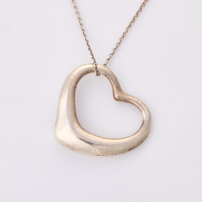 Tiffany & Co., Sterling Silver, &lsquo;Open Heart&rsquo; Large Pendant with Box
