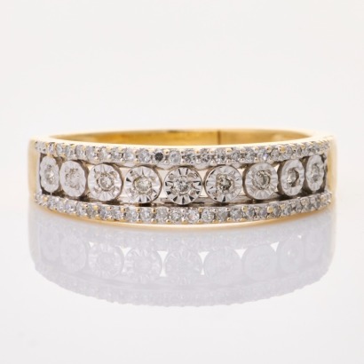 9ct Yellow Gold, 0.25ct Diamond Dress Ring