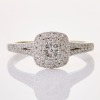 10ct White Gold, 0.30ct Diamond Cluster Ring