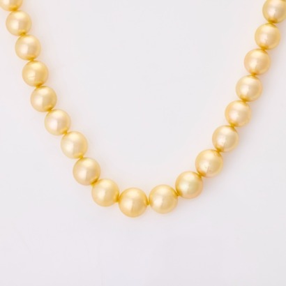 Autore, Golden South Sea Pearl Strand Necklace, with 18ct Yellow Gold Clasp