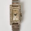 Antique Art-Deco Platinum / White Gold / Diamond Ladies Cocktail Wristwatch