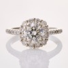 Partridge Jeweller's, Platinum, 1.20ct Cushion Cut Diamond Centre / 0.60ct Diamond Halo Ring, GIA certified
