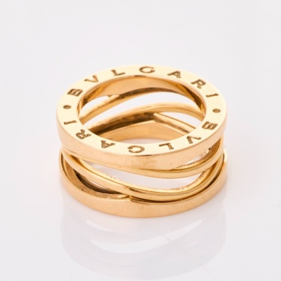 Bvlgari, 18ct Rose Gold B Zero 'Design Legend' Ring, Size 51 with Box