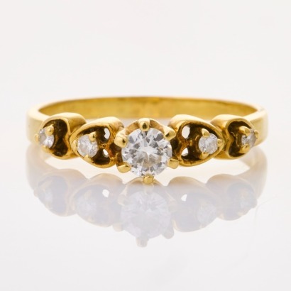 18ct Yellow Gold, Vintage. .18ct Diamond Ring