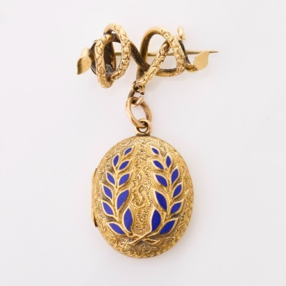14ct Yellow Gold / 9ct Top, Antique, 46mm Locket / Brooch