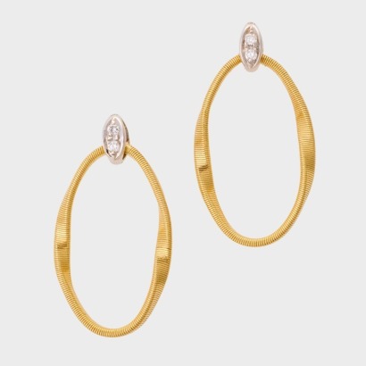 Marco Bicego, 18ct Yellow Gold / Diamond 'Marrakech Onde' Earrings with Box
