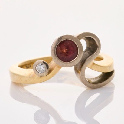 Jewellery Design, 9ct Yellow / White Gold, 0.63ct Pink Tourmaline / 0.05ct Diamond Ring