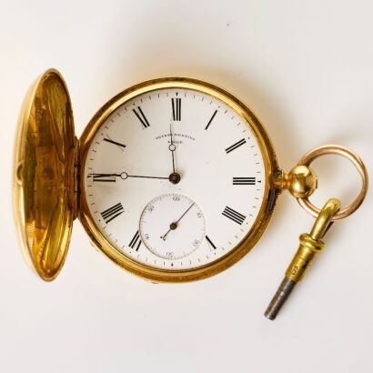 18ct Yellow Gold Uylsee Breting, Locle, Key-Wound Full-Hunter Pocket Watch