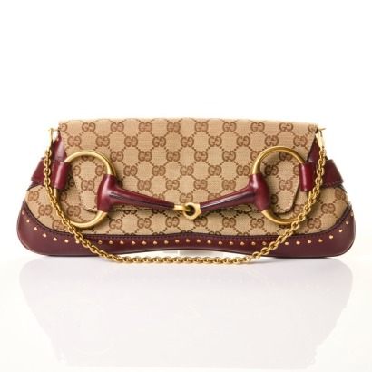 Gucci, Horsebit GG Supreme Chain Clutch