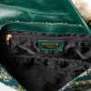 Dolce & Gabbana, Green Leather / Metallic Tweed Shoulder Bag - 4
