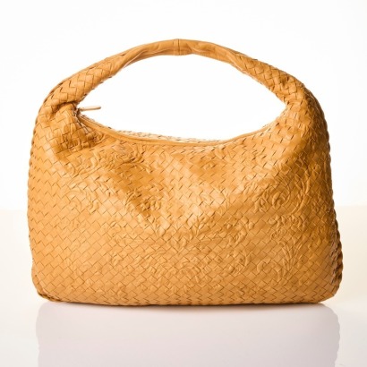 Bottega Veneta, Tan Embossed Veneto Bag
