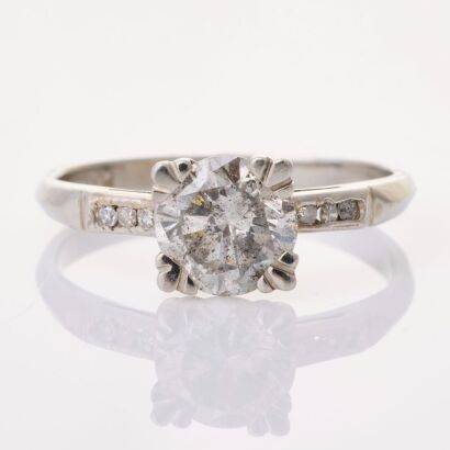 Platinum, 1.50ct Diamond / 0.05ct Diamond Solitaire Ring