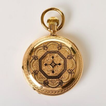 Louis Jacot Locle 14ct Gold Pocket Watch with Original Receipt c.1889