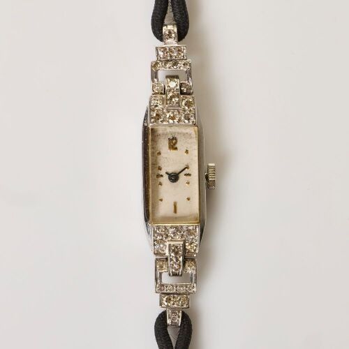 Platinum / Diamond Swiss Made Ladies Cocktail Wristwatch