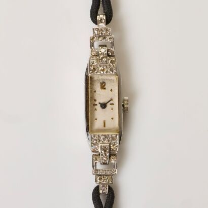 Platinum / Diamond Swiss Made Ladies Cocktail Wristwatch