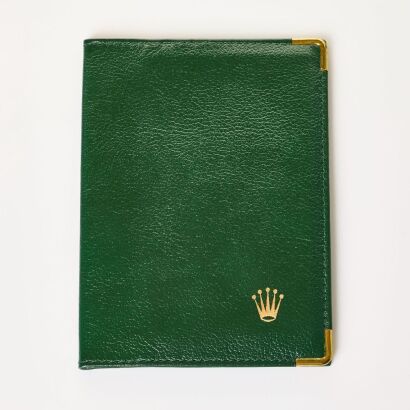 Green Leather Rolex Passport Holder / Wallet
