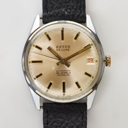 Chrome Plated, Zetus De Luxe, Incabloc 25 jewel Automatic Wristwatch