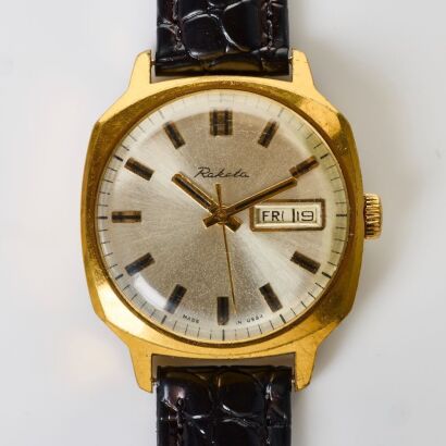 Gold Plated, Raketa Automatic Day/Date Wristwatch made in the USSR
