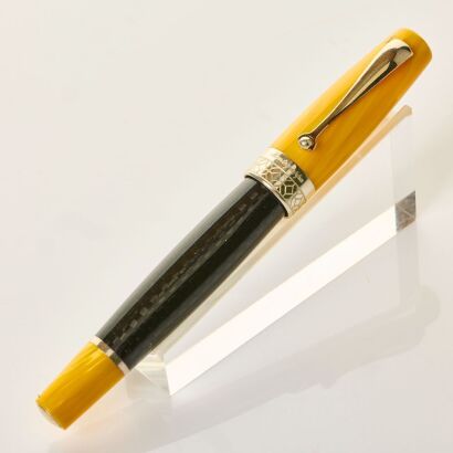 Montegrappa Miya Yellow Celluloid and Carbon Fibre Fountain Pen