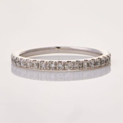 14ct White Gold, .34ct Diamond Set Band