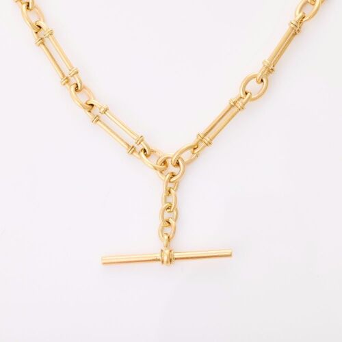9ct Yellow Gold, 46cm Fob Chain with T Bar