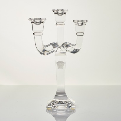 Versace x Rosenthal, Medusa Crystal Three Pinned Versace Candelabras