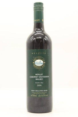 (1) 2004 Esk Valley Reserve Merlot - Cabernet Sauvignon - Malbec, Hawke's Bay