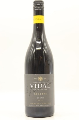 (1) 2013 Vidal Estate Reserve Syrah, Gimblett Gravels