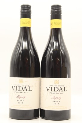 (2) 2018 Vidal Estate Legacy Syrah, Gimblett Gravels