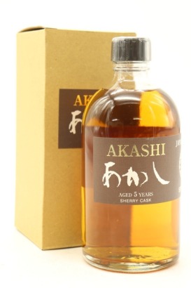 (1) Eigashima - White Oak Distillery Akashi Sherry Cask 5 Year Old Single Malt Whisky, 50% ABV, 500ml (GB)