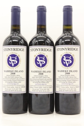 (3) 2008 Stonyridge Vineyard Larose, Waiheke Island
