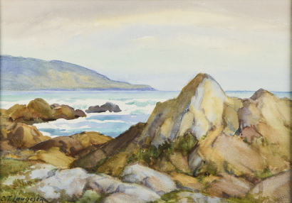 C T LAUGESEN Wellington Heads from Island Bay