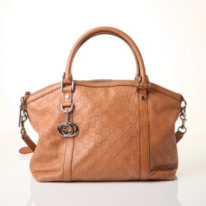 Gucci, Brown Guccissima GG Charm Dome Satchel