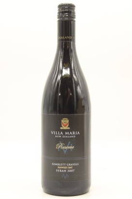 (1) 2007 Villa Maria Reserve Syrah, Gimblett Gravels