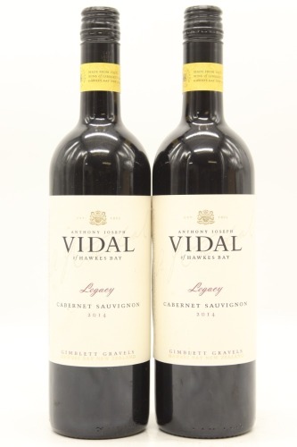 (2) 2014 Vidal Estate Legacy Cabernet Sauvignon, Gimblett Gravels