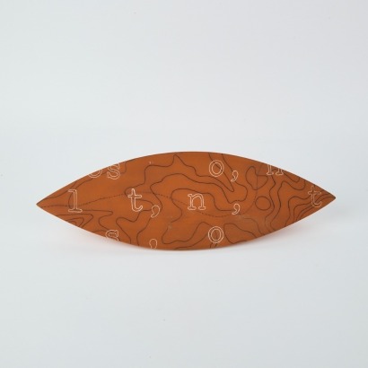 A Studio Pottery Form Marked M.T