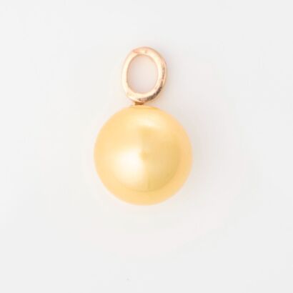 18ct Rose Gold, 15mm Golden Pearl / 0.10ct Diamond Pendant