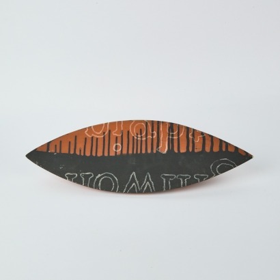 A Studio Pottery Form Marked M.T