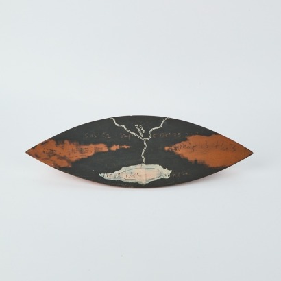 A Studio Pottery Form Marked M.T