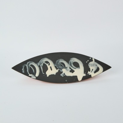 A Studio Pottery Form Marked M.T