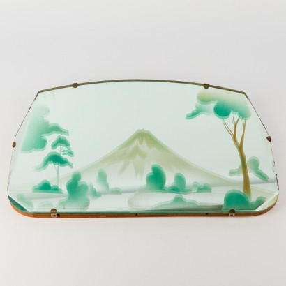 An Art Deco Etched Mountain Mirror